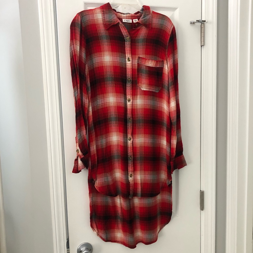 Thin flannel shirt dress/tunic.